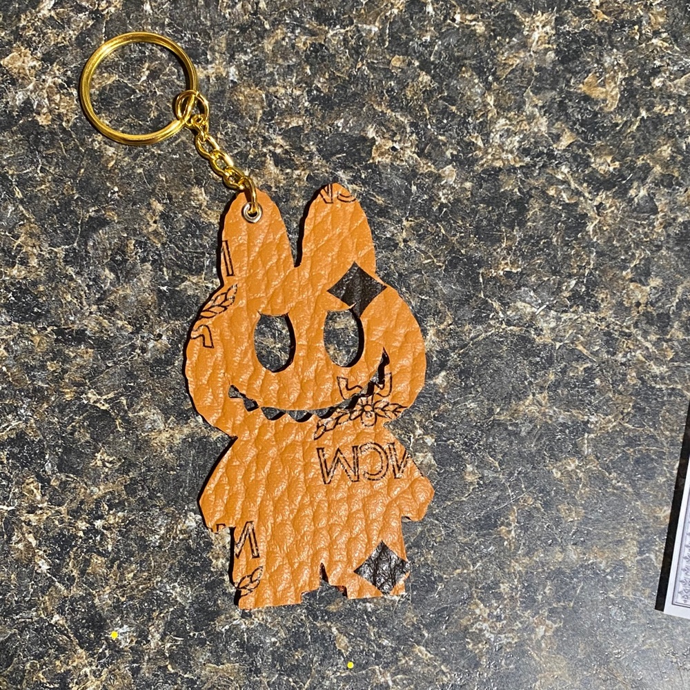 MCM Character Keychain with Gold Ring